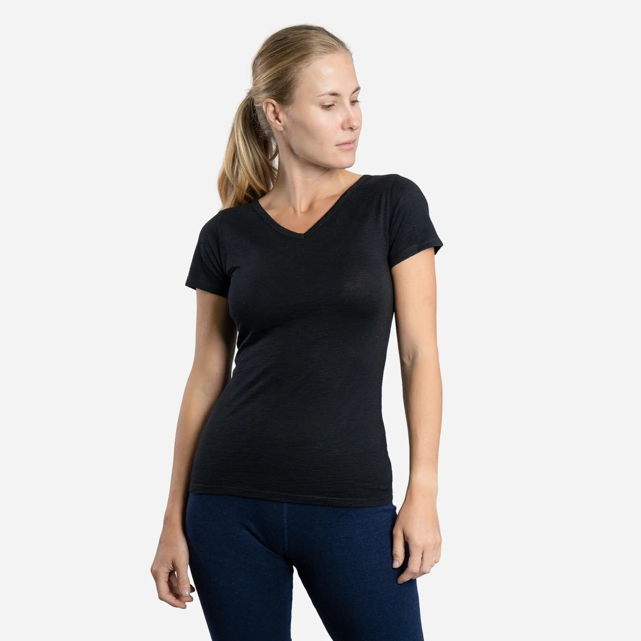 Ultralight 160 Women's Alpaca Wool V-Neck T-Shirt - Soft & Breathable for Travel, Hiking & Everyday Wear
