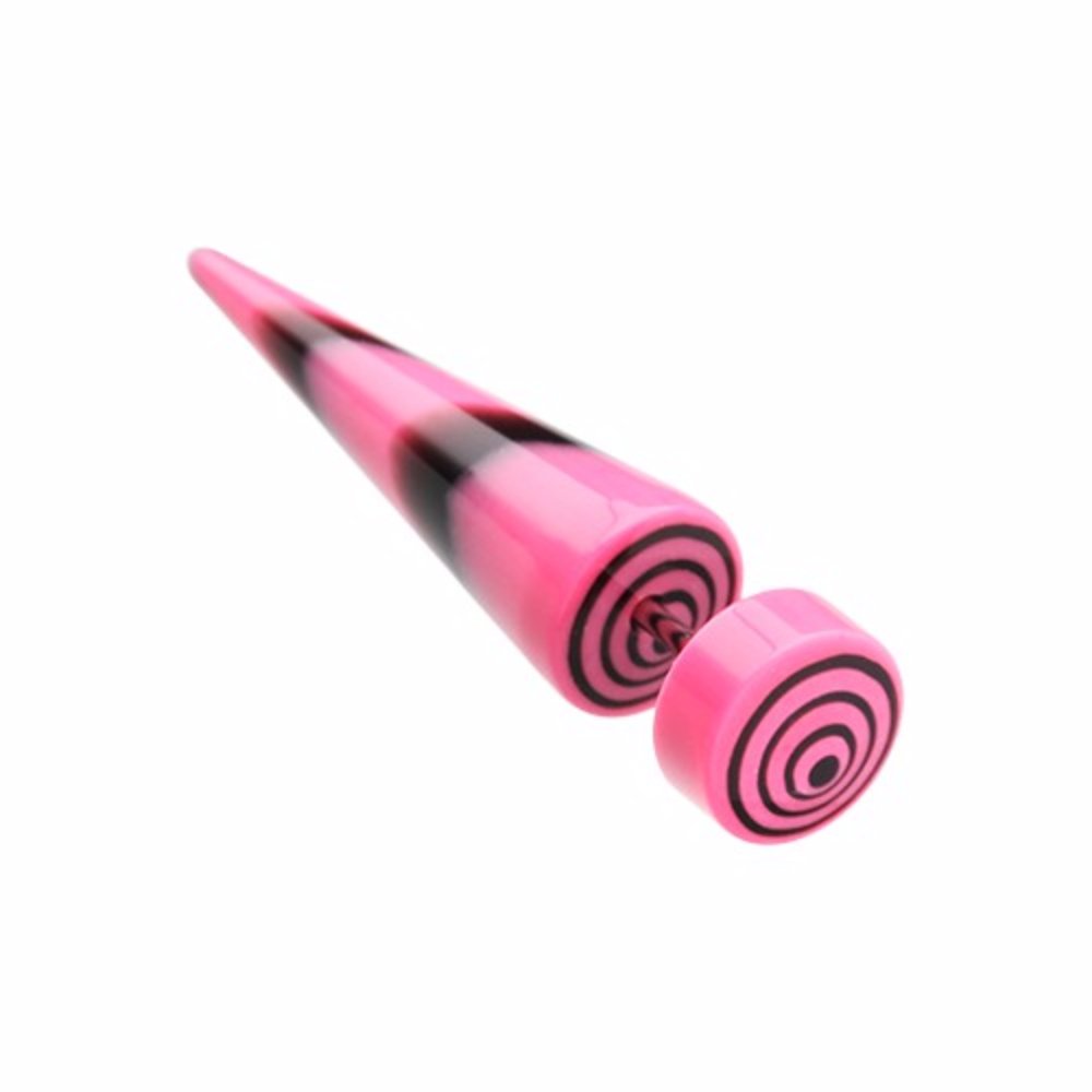 WildKlass Acrylic Fake Tapers - Swirl Circles Design (1 Pair) - Lightweight & Comfortable for Daily Wear, Parties & Costume Accessories
