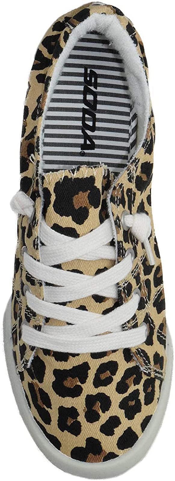 Women's Linen Canvas Slip-On Sneakers - Comfortable Flat Loafers with Lace-Up Style | Leopard Print | Size 6.5 | Perfect for Casual Outings, Work, and Everyday Wear