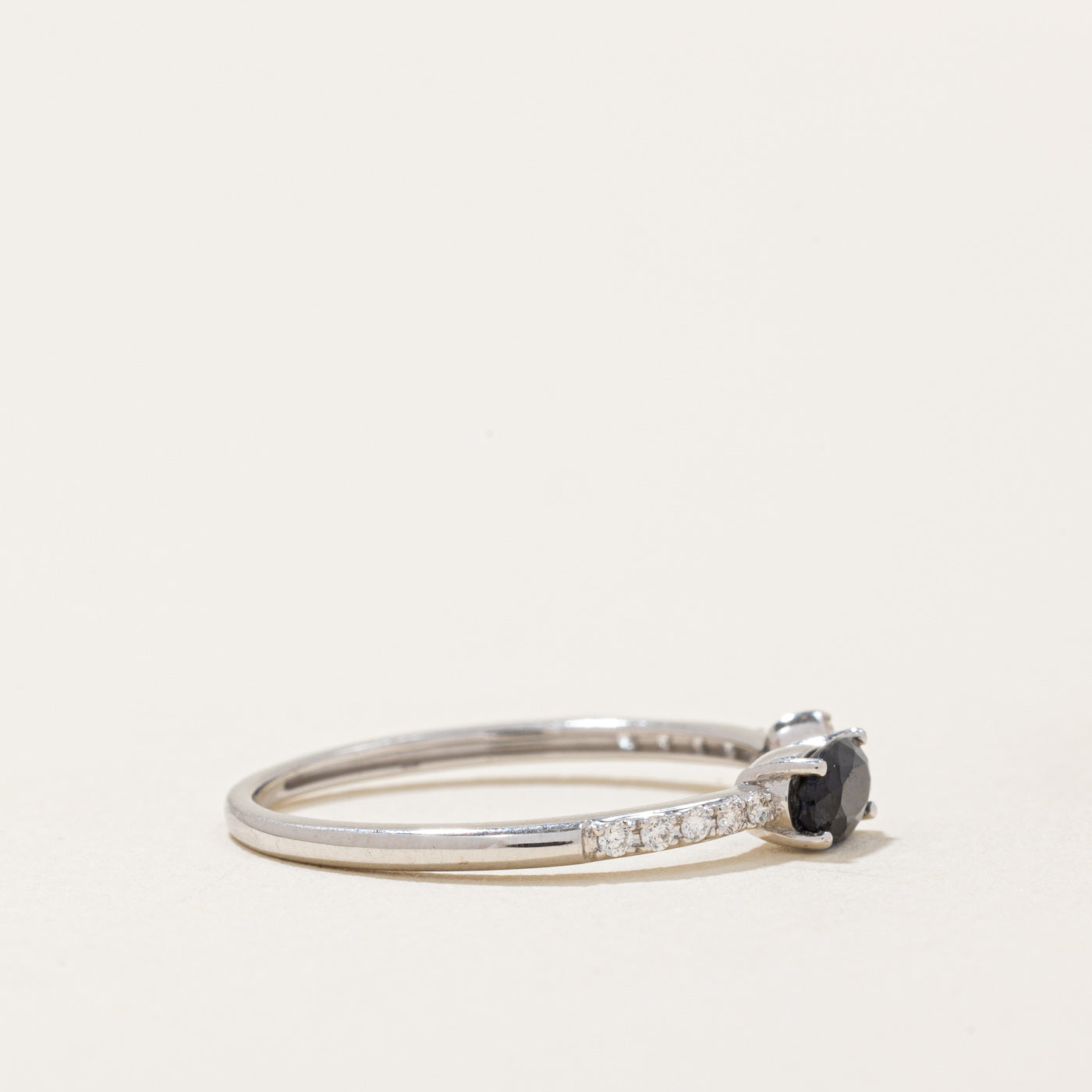 Elegant 0.36ct Sapphire & 0.07ct Diamond Open Ring - Size 5.5 | Dainty Stackable Ring for Women | Perfect for Engagement, Anniversary & Everyday Wear