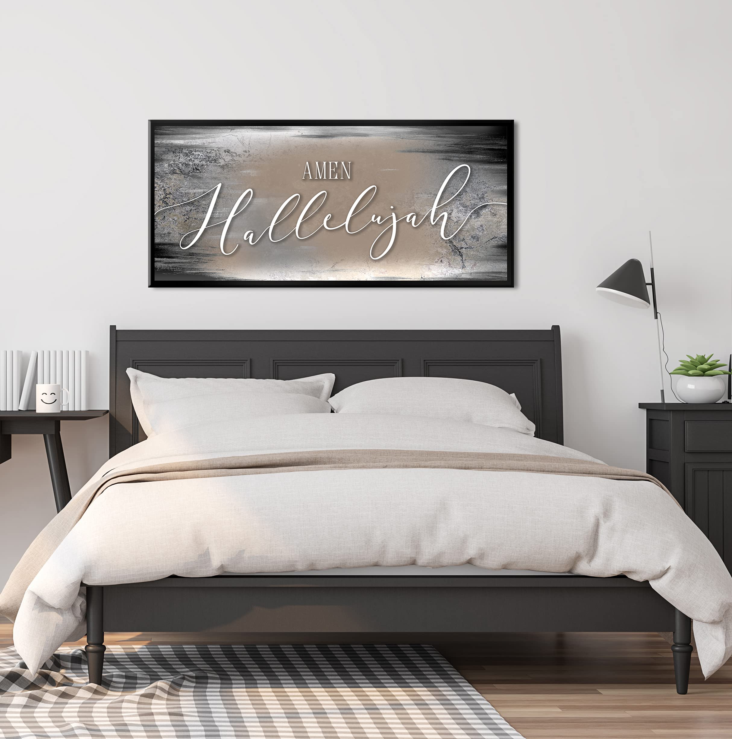 Amen Hallelujah Sign - Rustic Farmhouse Wall Decor for Christian Homes