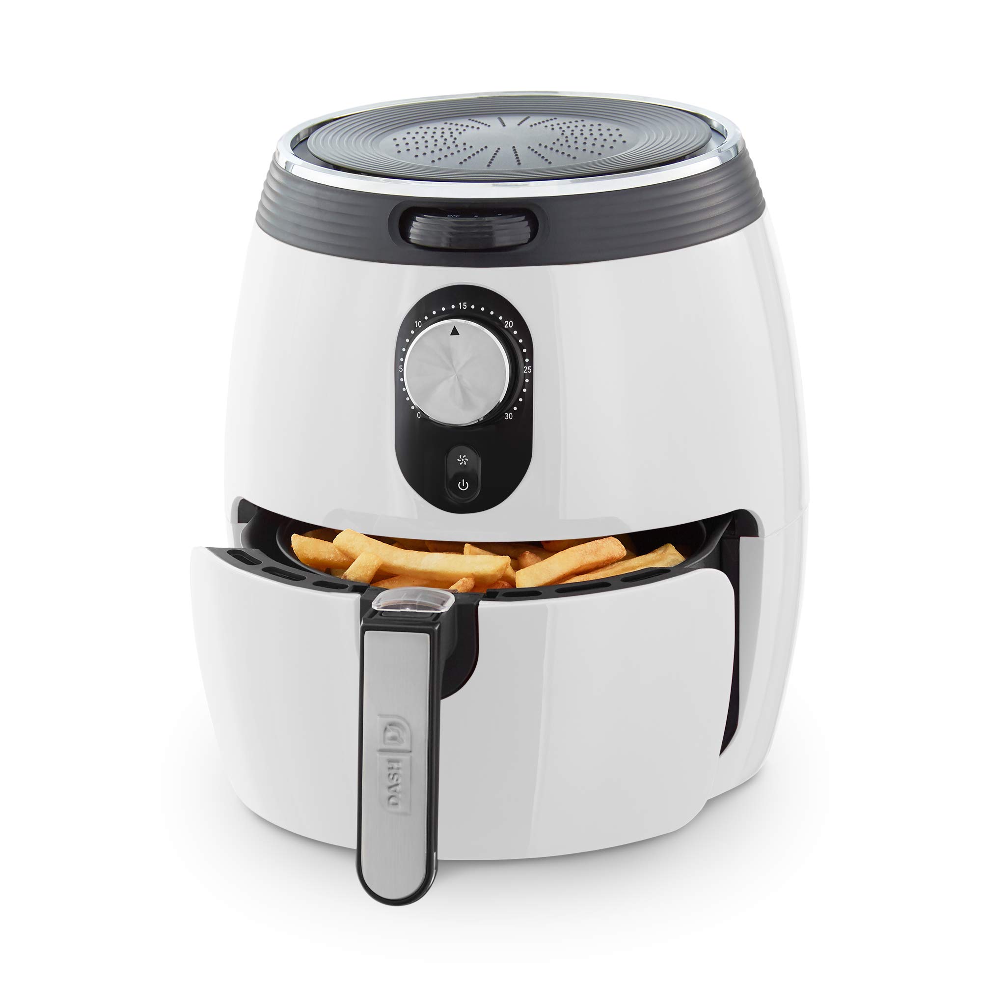 Dash Deluxe 3-Quart Electric Air Fryer Oven with Temperature Control, Non-Stick Basket & Auto Shut-Off - 1200W White Countertop Cooker for Healthy Frying, Baking, Roasting - Perfect for Small Kitchens & Quick Meals
