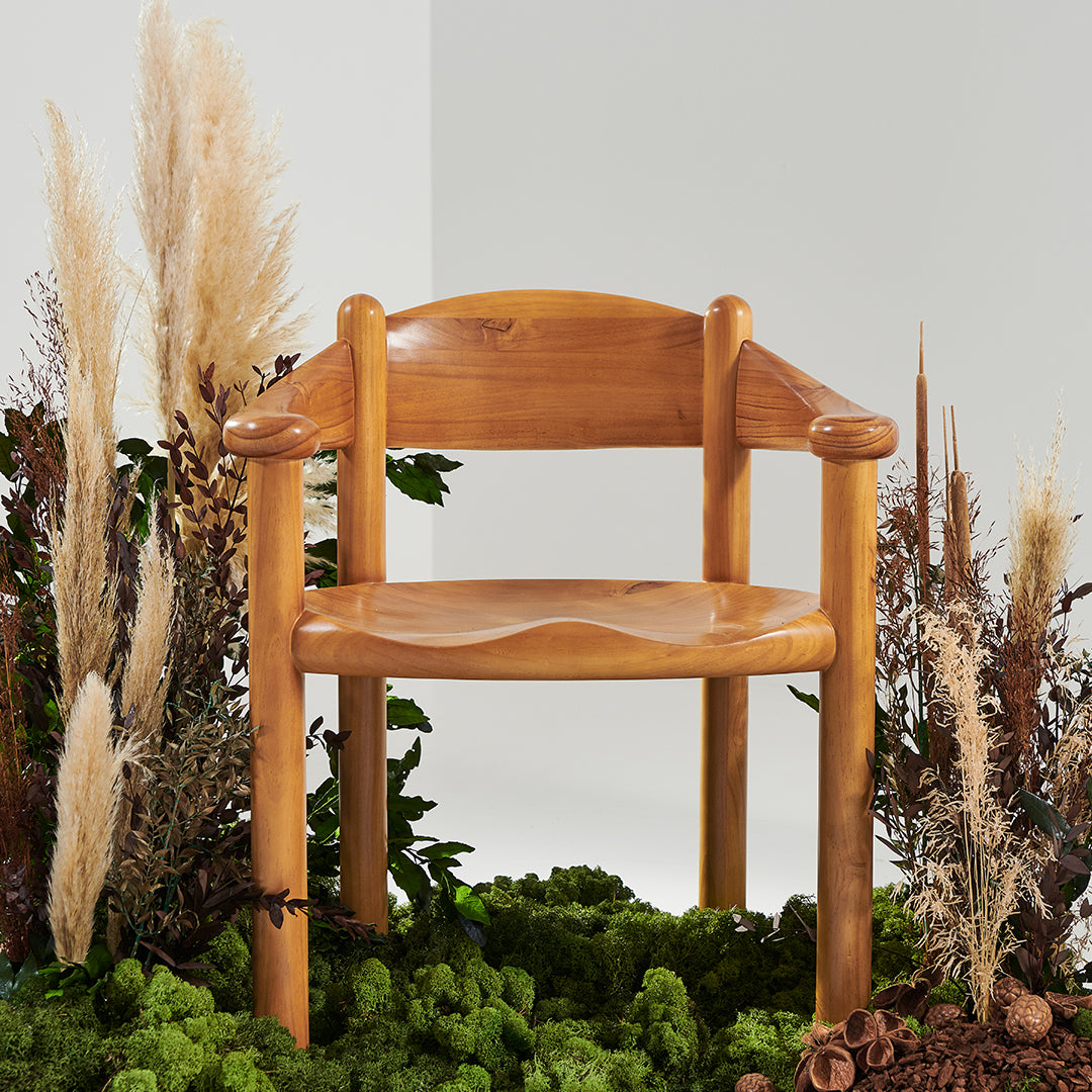 Daumiller Dining Armchair - Modern Wooden Dining Chair for Kitchen, Restaurant & Home Decor | Comfortable Seating for Dining Room & Office