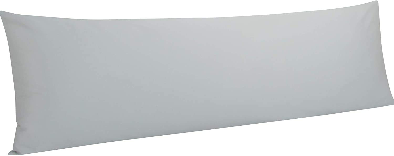 Premium 20x60 Inch Silver Grey Body Pillow Cover - 100% Pure Natural Cotton with Zipper Closure | Ultra Soft Hotel Quality Pillowcase for Adults & Teens | Perfect for Home, Dorm, Travel & Anime Fans