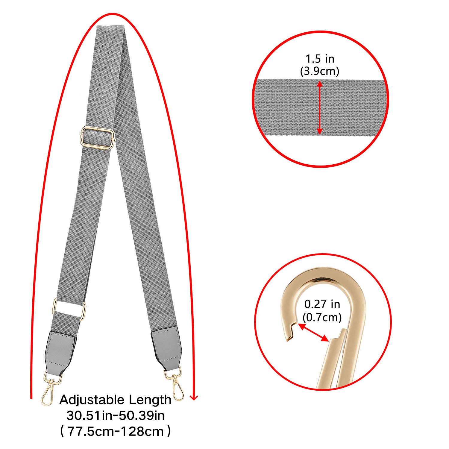 Adjustable Wide Shoulder Purse Strap Replacement - Durable Canvas Crossbody Bag Belt for Women - Perfect for Travel, Shopping & Everyday Use