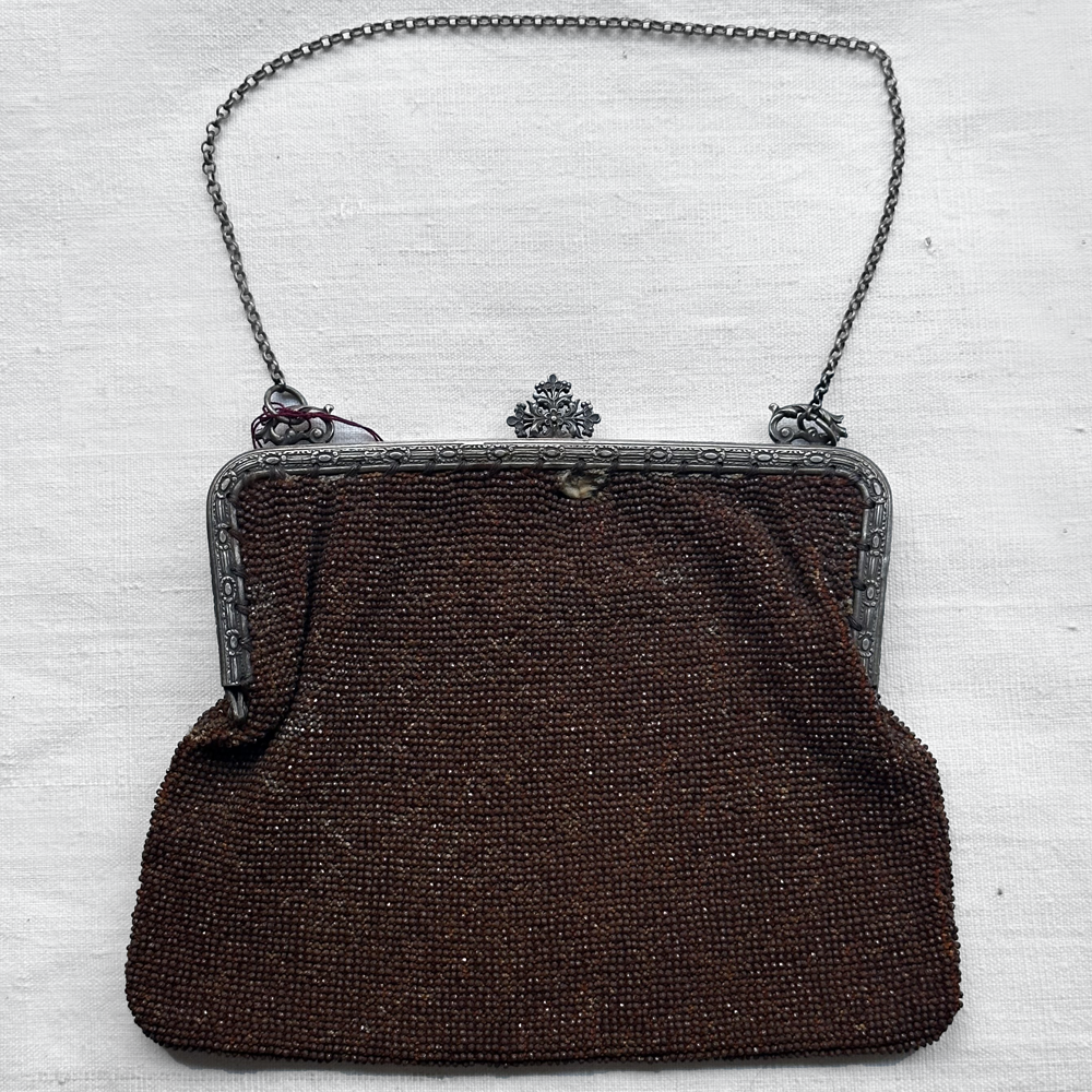 Vintage 19th Century French Beaded Handbag - Antique Evening Clutch for Weddings, Balls & Special Occasions