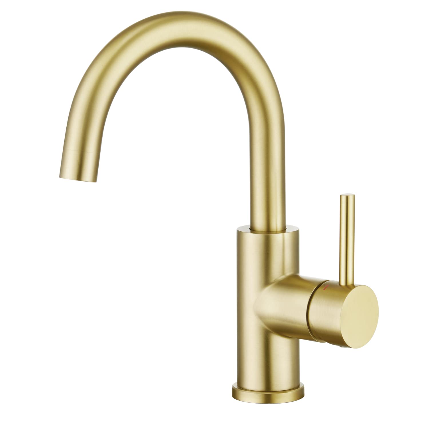 CREA Single Hole Gold Bar Sink Faucet - Mini Vessel Faucet for Bathroom, Kitchen, Camper, Farmhouse & Outdoor Use - Perfect for Small Spaces, Wet Bars, Utility Sinks & Vanity Lavatories