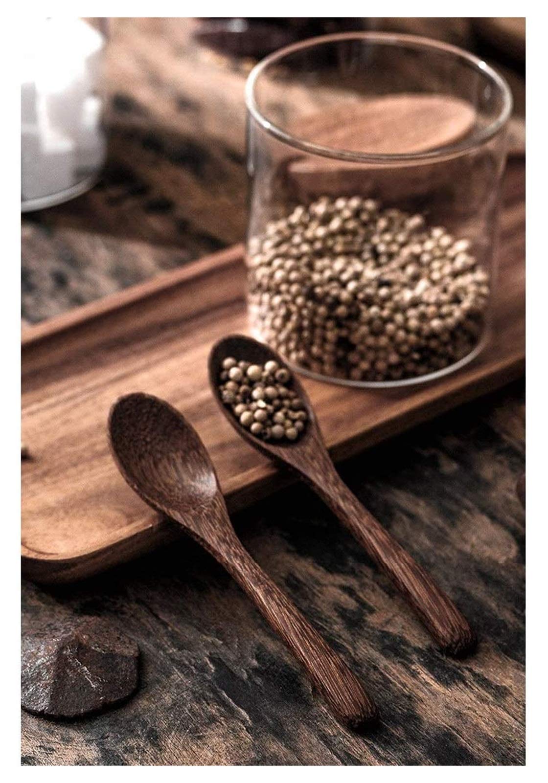 Premium Gourmet Seasoning Box Set with Glass Spice Jars & Serving Spoons - Elegant Condiment Cruet Bottles for Kitchen Organization - Perfect for Cooking, Baking & Entertaining