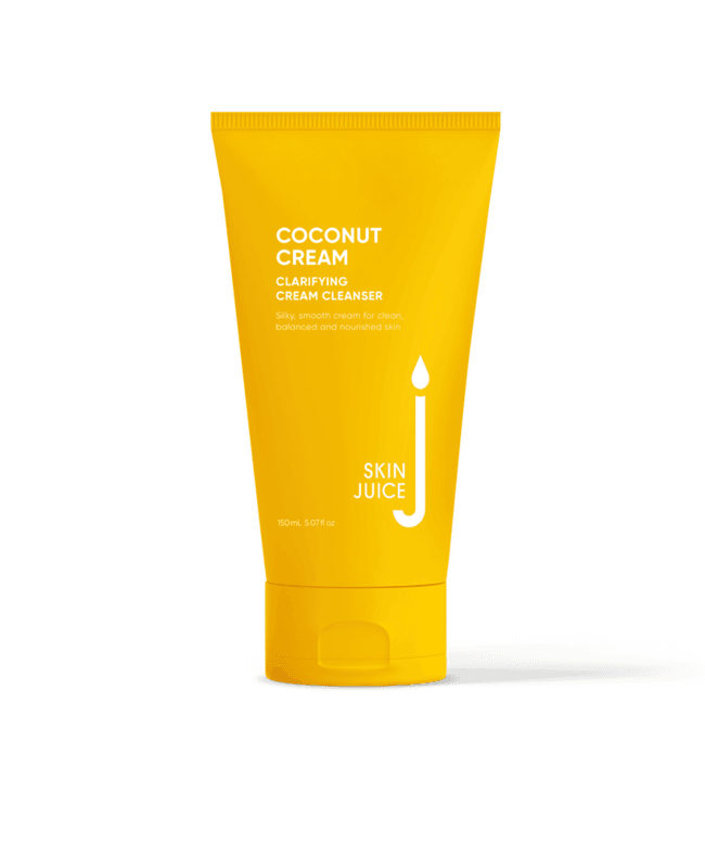 Skin Juice Coconut Clarifying Cream Cleanser - Gentle Exfoliating Face Wash for Acne-Prone & Oily Skin | Daily Deep Cleansing & Pore Minimizing Skincare for Men & Women