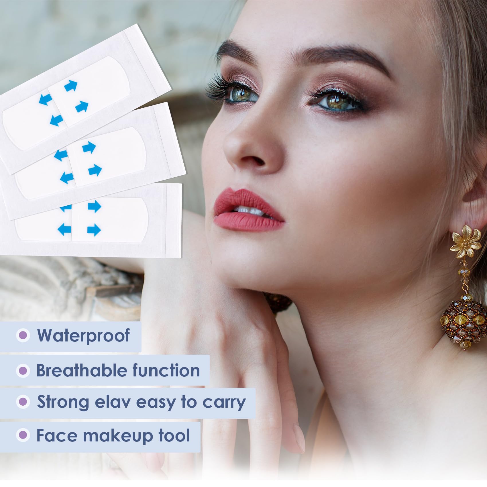 PAGOW 100 Pcs Invisible Face Lift Tape - Instant Facelift & Neck Lift Tape for Sagging Skin, Double Chin & Eye Wrinkles - Reusable Beauty Tape for Instant Tightening (Perfect for Parties, Weddings & Daily Skin Care)