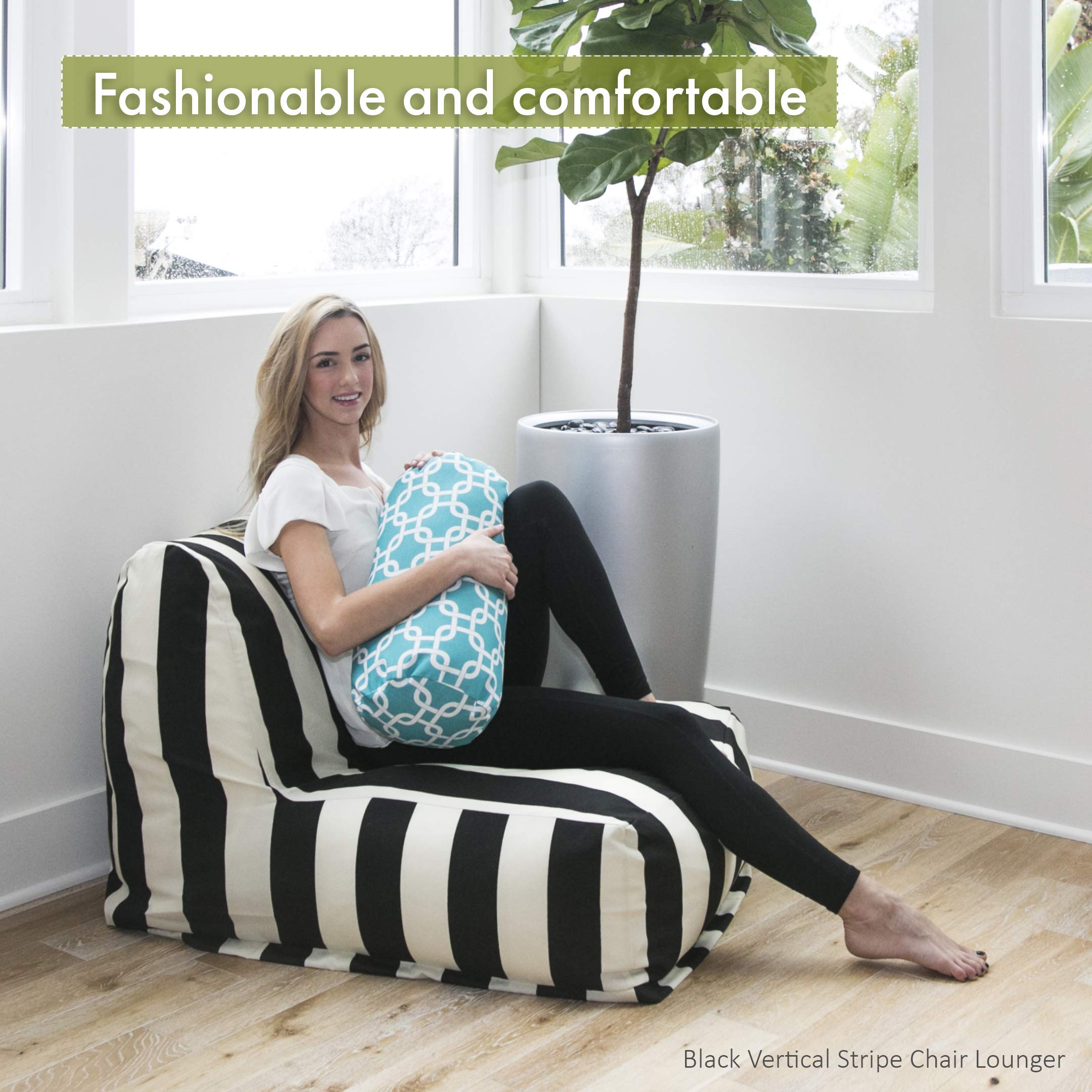 Comfortable Majestic Home Goods Bean Bag Chair Lounger for Living Room, Bedroom & Game Room - Soft Oversized Floor Seat for Relaxing, Gaming & Lounging