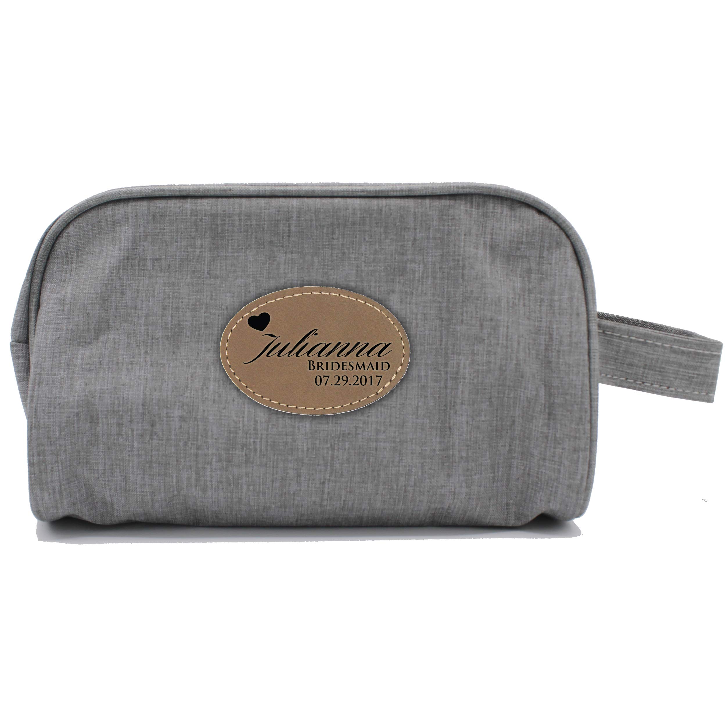 Personalized Bridal Travel Toiletry Bags - Custom Cosmetic & Makeup Organizer for Bridesmaids & Groomsmen (Grey) | Wedding Shower Gift, Honeymoon Essentials & Travel Accessories