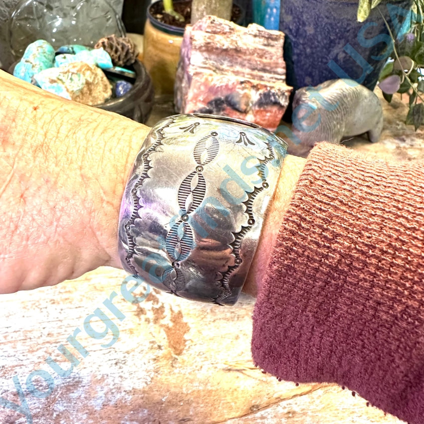 Authentic Sterling Silver Navajo Cuff Watch by Les Baker - Handcrafted Native American Jewelry for Women & Men | Perfect for Western Fashion, Boho Style & Special Occasions