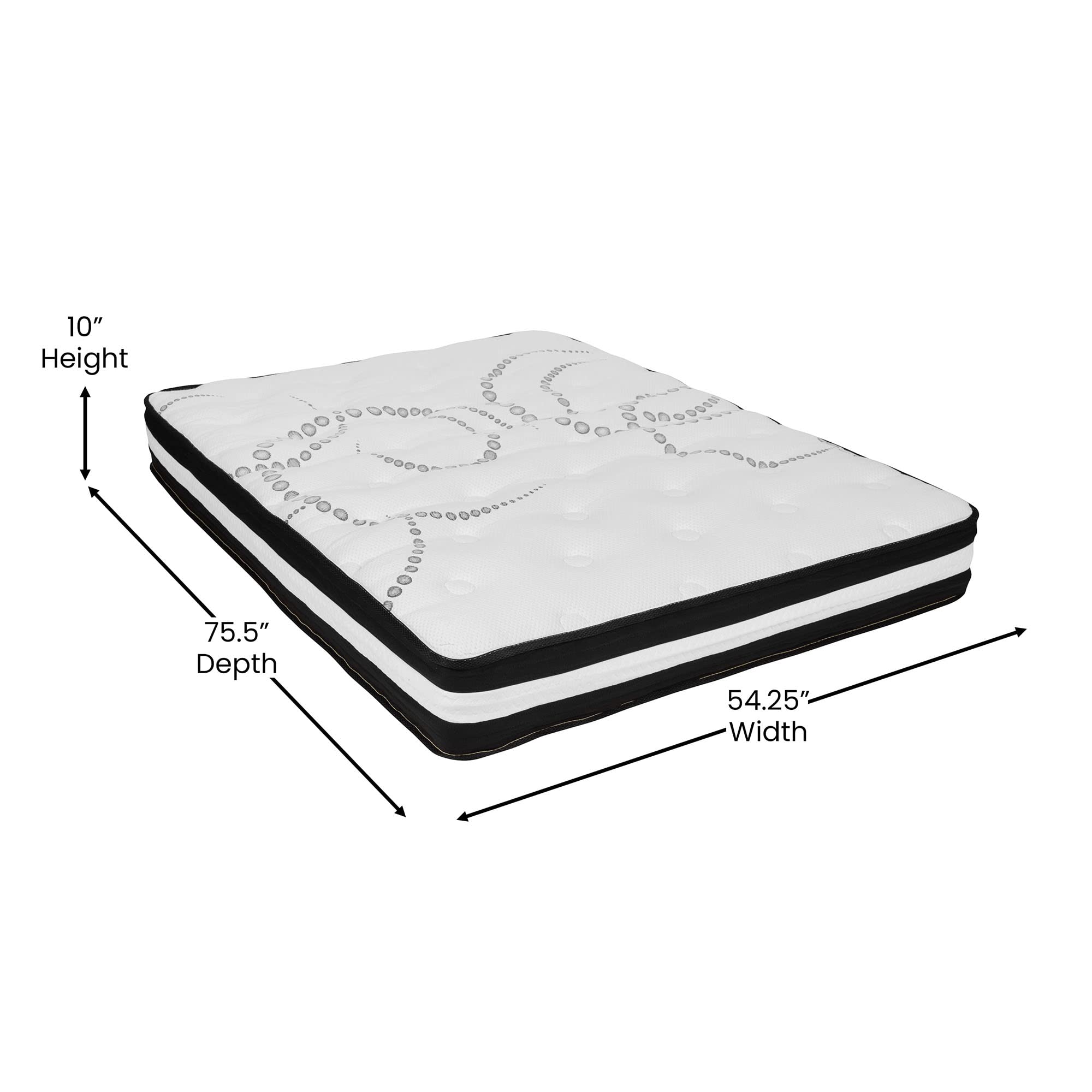 Flash Furniture Tribeca Full Size Tufted Upholstered Platform Bed with 10