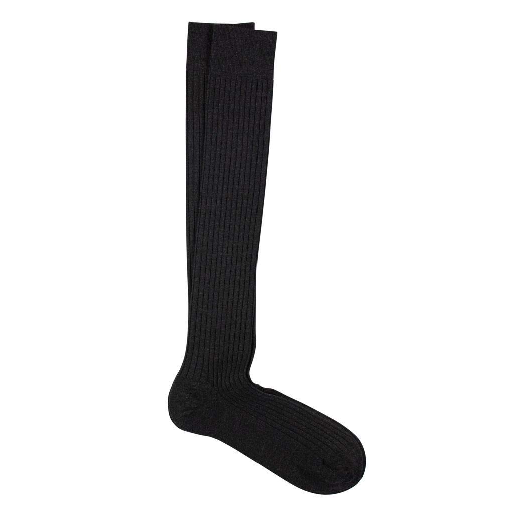 Premium Men's Over The Calf Ribbed Extra Fine Merino Wool Dress Socks - Comfortable & Durable for Business, Office & Formal Occasions