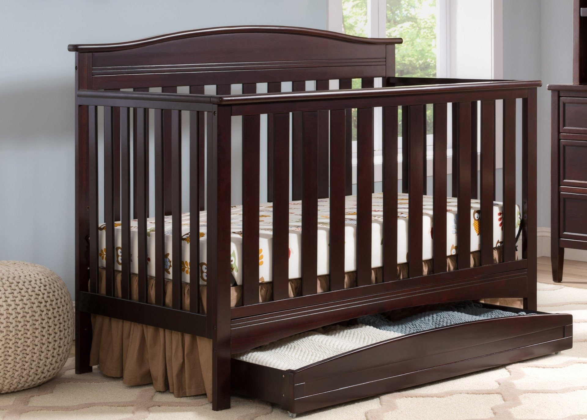 Bakerton 4-in-1 Convertible Baby Crib with Toddler Bed, Daybed & Full-Size Bed Frame - Safe Nursery Furniture for Newborns & Kids - Perfect for Bedrooms, Daycare & Guest Rooms
