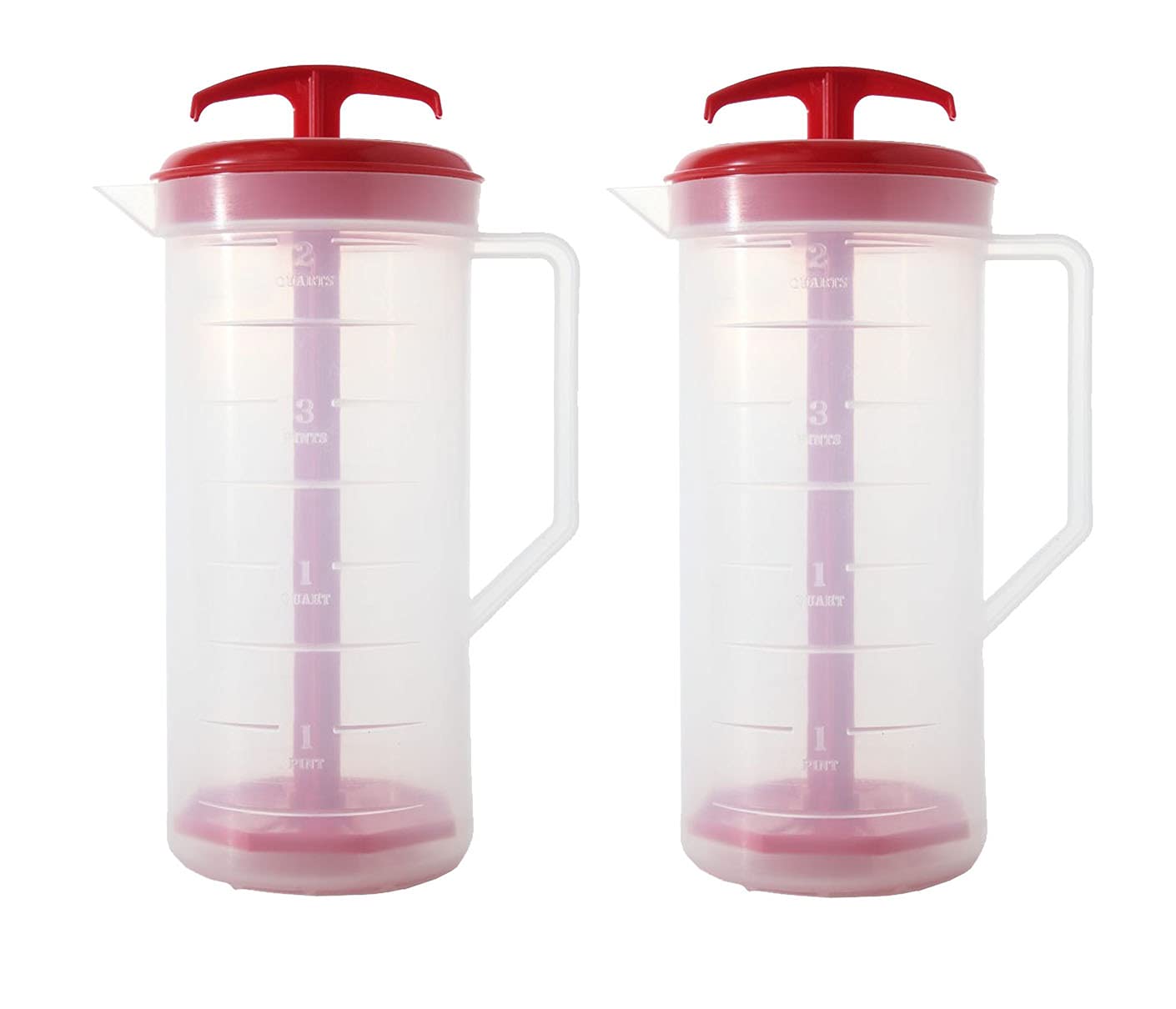 The Original McSir Mixing Pitcher - Red, 2-Pack | Professional Cocktail & Smoothie Mixer | Perfect for Bartenders, Home Bars & Kitchen Use