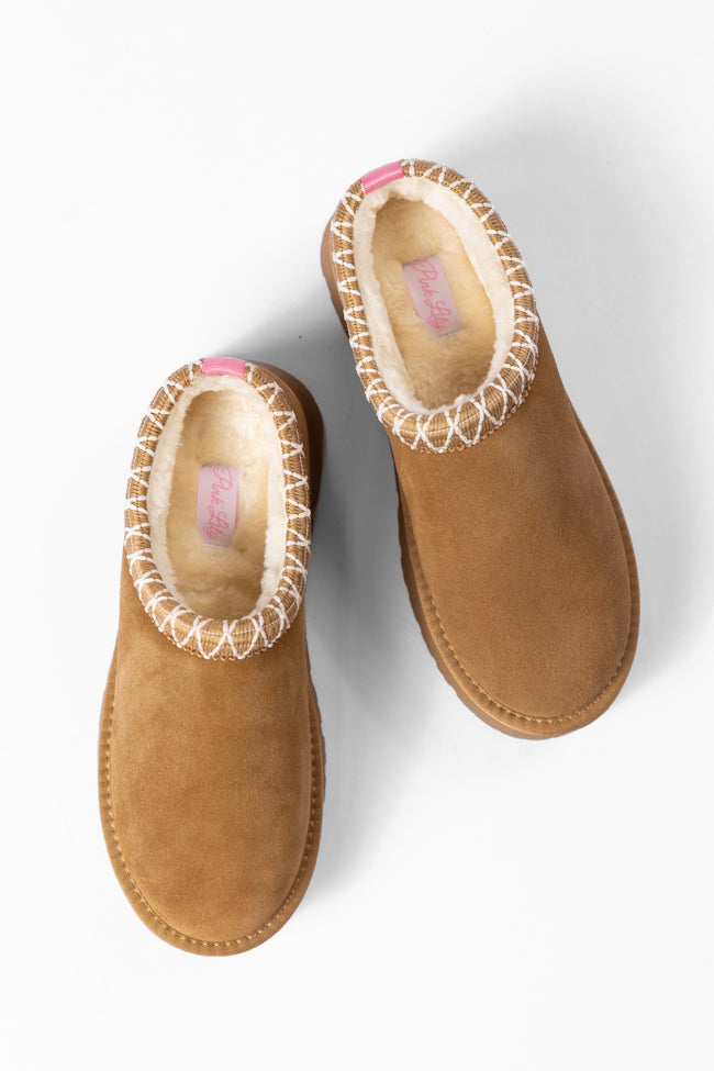 Sydney Chestnut Platform Slippers - Comfortable Women's House Shoes for Indoor & Outdoor Use - Cozy Home, Lounge & Casual Wear - FINAL SALE