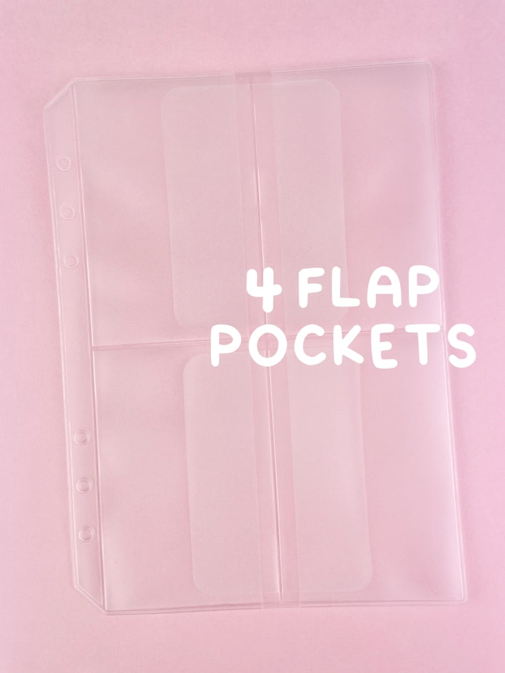 A5 Refillable 4-Flap Pocket Organizer - Pack of 4 | Perfect for School, Office & Travel Document Storage