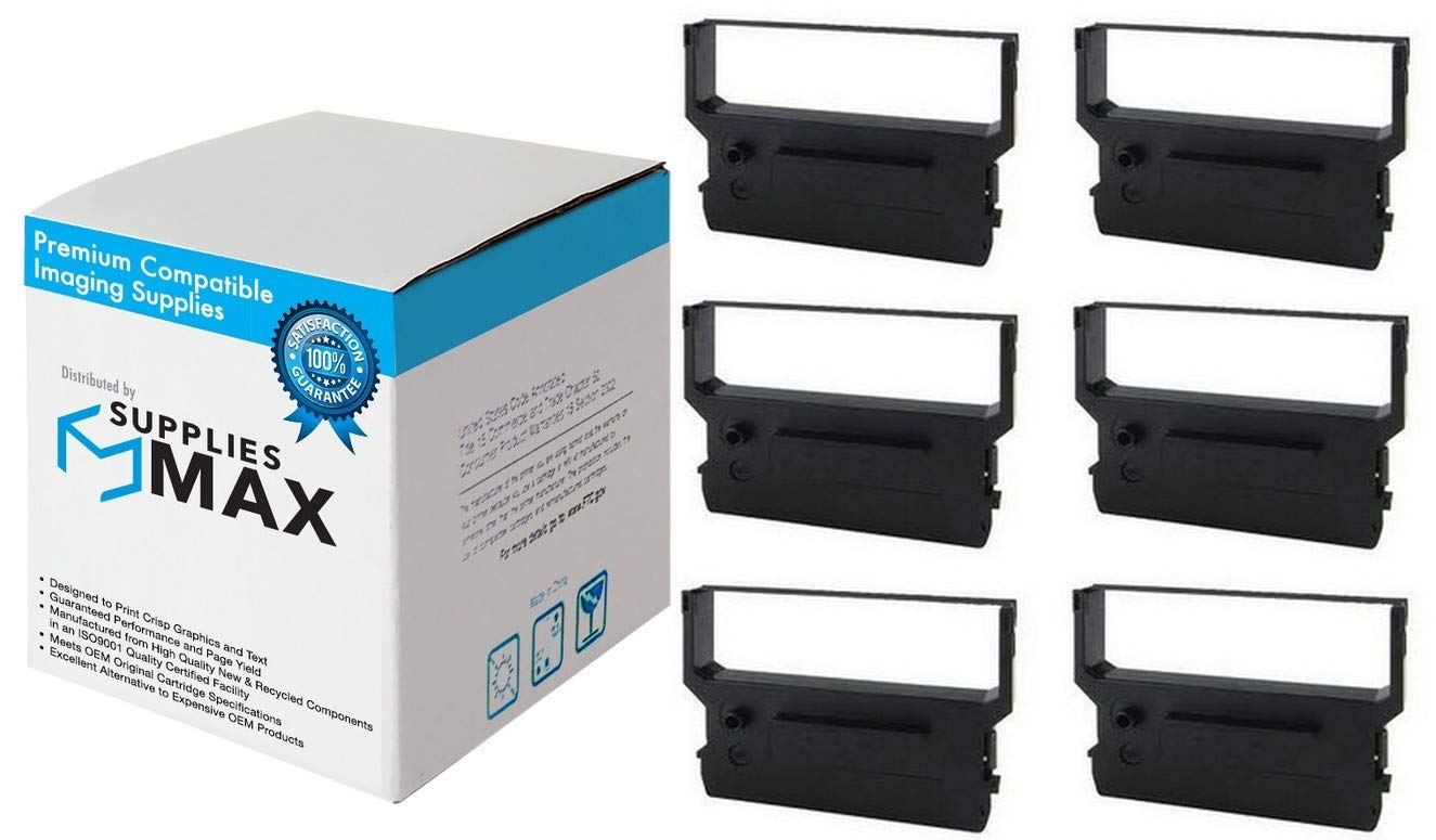 Verifone 900/950 Compatible Printer Ribbons - 6 Pack (Black/Red) - CRM-0023BR - Replacement POS Ribbons for Retail, Restaurants & Checkout Counters