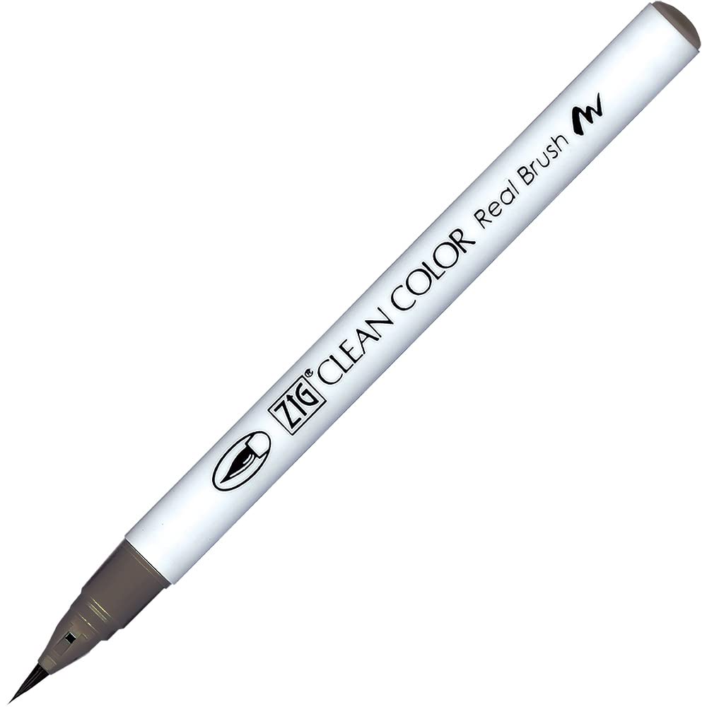 ZIG Clean Color Brush Pen - Warm Gray 5 (BRSH GRAY5) | Premium Alcohol-Based Marker for Calligraphy, Illustration & Hand Lettering | Perfect for Sketching, Manga, Bullet Journaling & Art Projects
