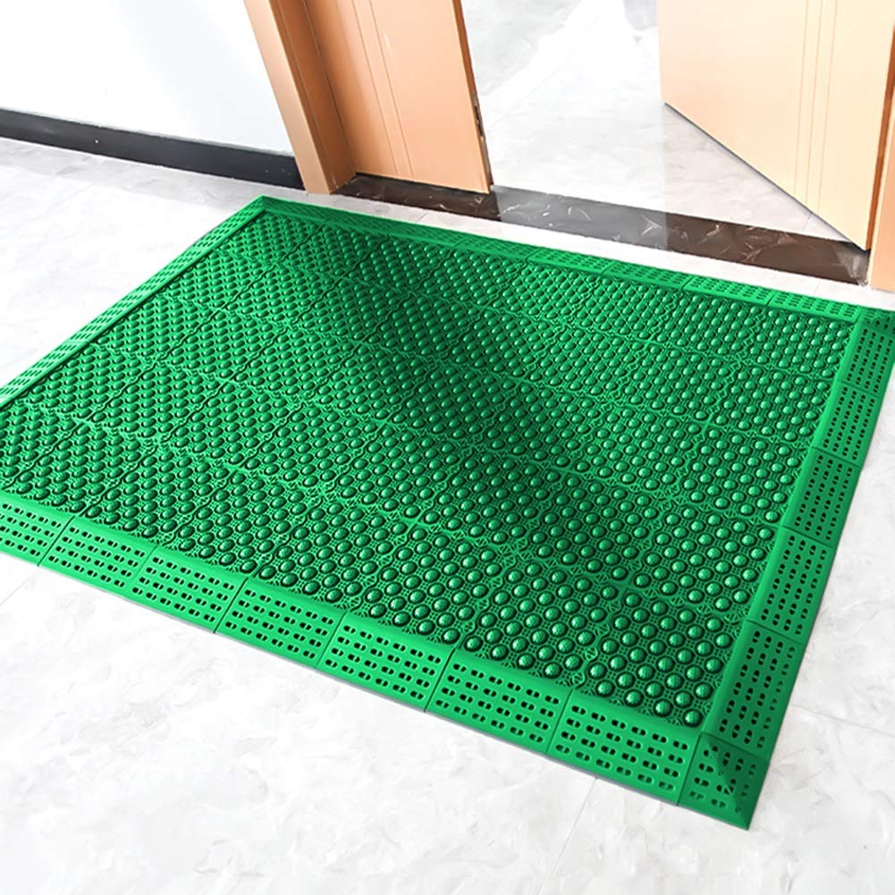 Non-Slip Indoor Outdoor Door Mat - Heavy Duty Washable Floor Rug for High Traffic Areas, Quick Dry, Easy Installation - Green 35.4x47.2 Inch - Perfect for Entryway, Mudroom, Garage & Winter Use