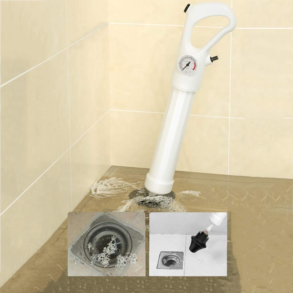 Inflatable Toilet Plunger - Powerful Drain Cleaning Tool for Kitchen Sink & Bathroom Clogs - Heavy Duty Sewer Dredge Tool - Perfect for Home, RV, and Commercial Use