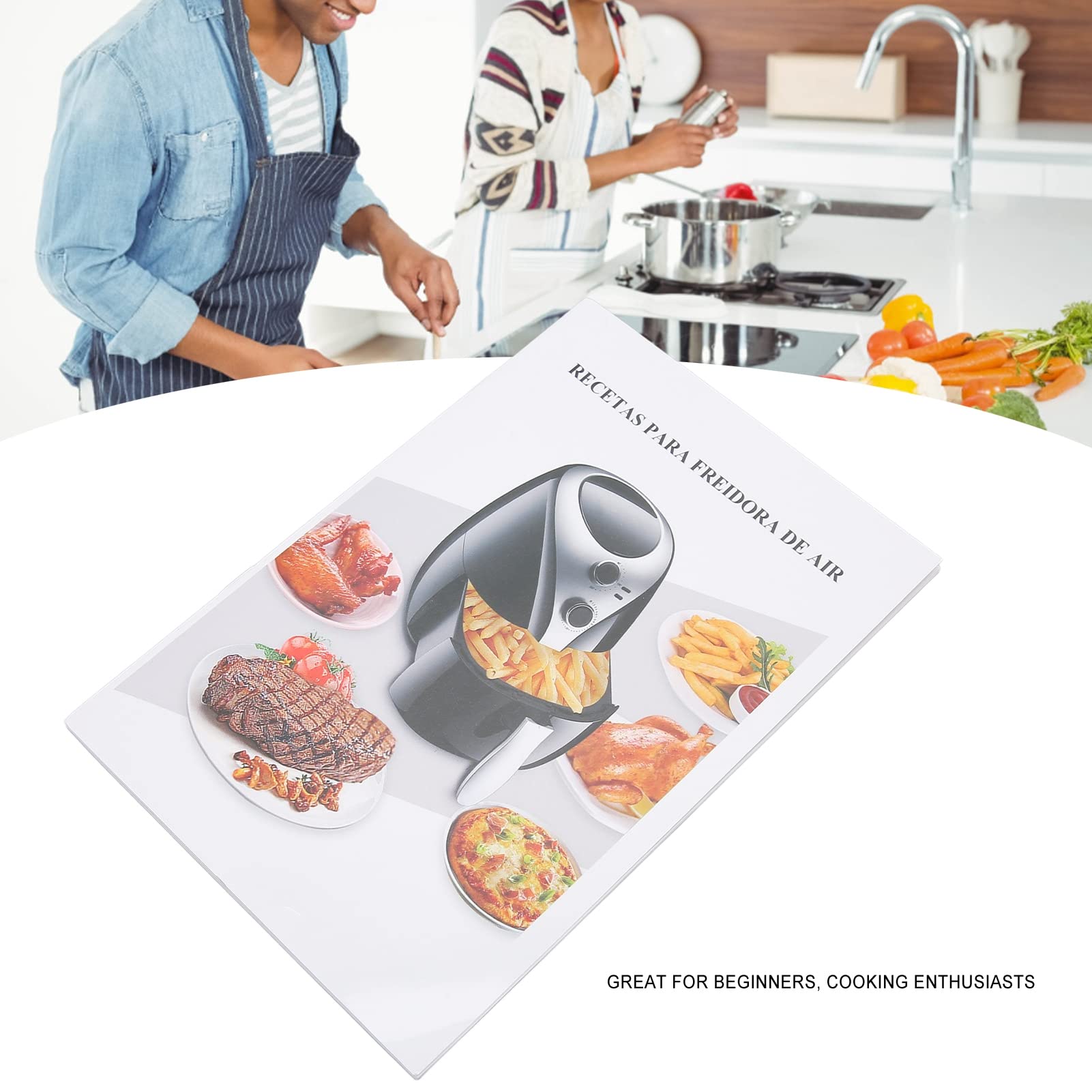 **Air Fryer Cookbook with 32 Easy Recipes - Illustrated Cooking Guide & Cheat Sheet Magnets - Best Air Fryer Accessories for Quick Meals - Perfect for Busy Families & Healthy Cooking**