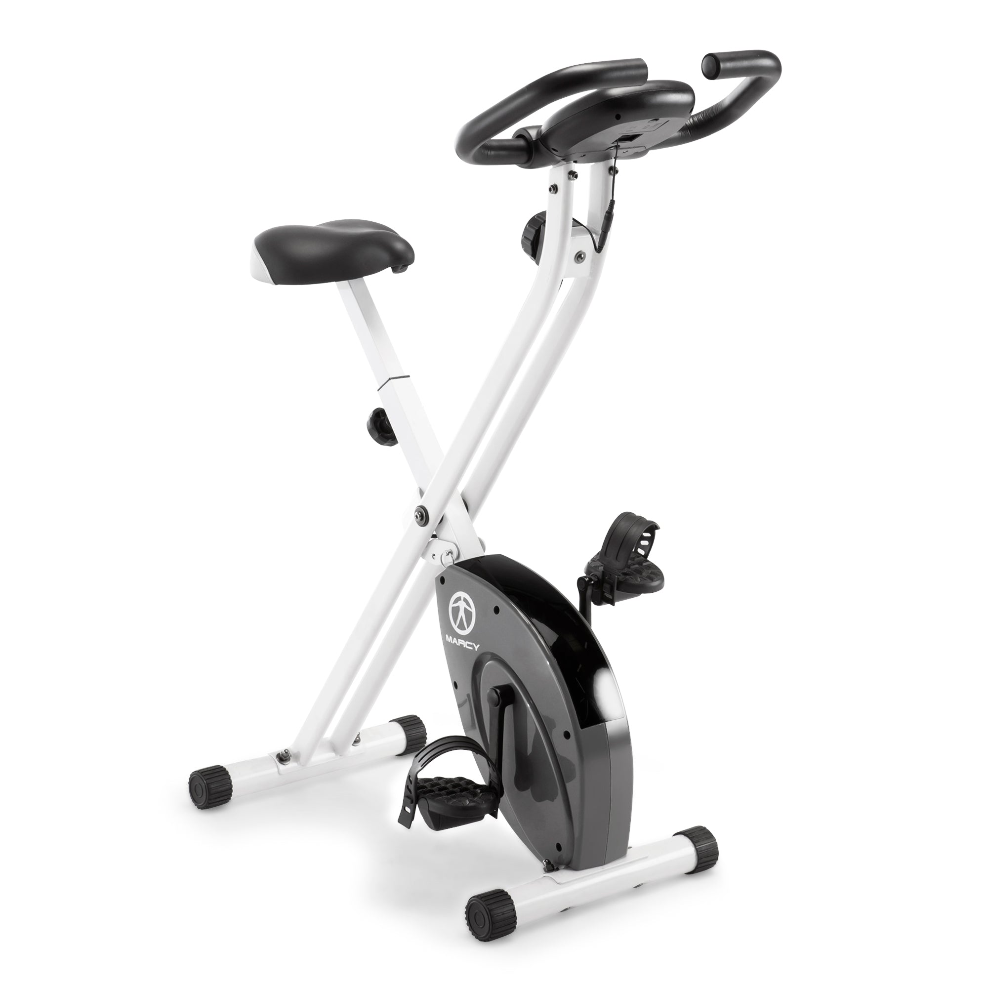 Foldable Upright Exercise Bike for Home Gym - Marcy NS 652 | Compact Cardio Workout Equipment for Small Spaces | Perfect for Apartment, Office & Indoor Cycling Training
