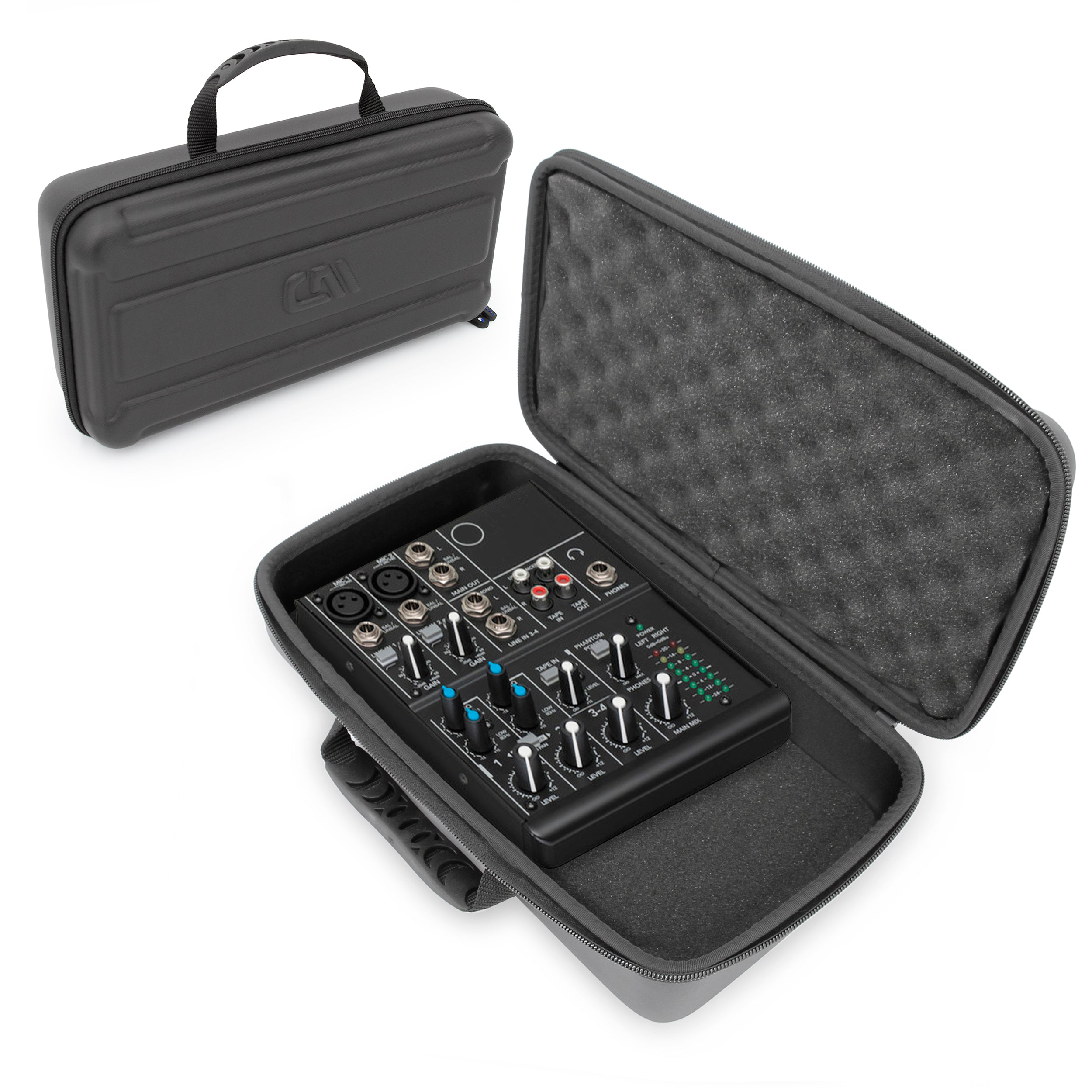CASEMATIX Padded Travel Case for Mackie 402VLZ4 4-Channel Mixer - Shockproof Foam Protection with Carrying Handle | Perfect for DJ Gigs, Studio Sessions & Live Performances