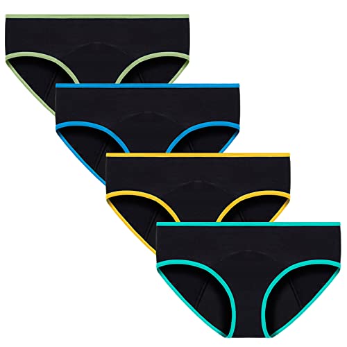 4 Pack Women's Bikini Briefs - Colorful Patchwork Underwear for Daily Wear