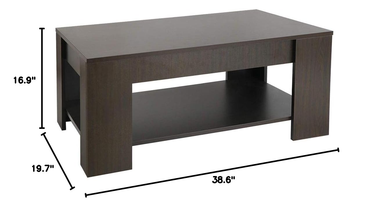 Lift Top Coffee Table with Storage - Living Room Furniture for Small Spaces