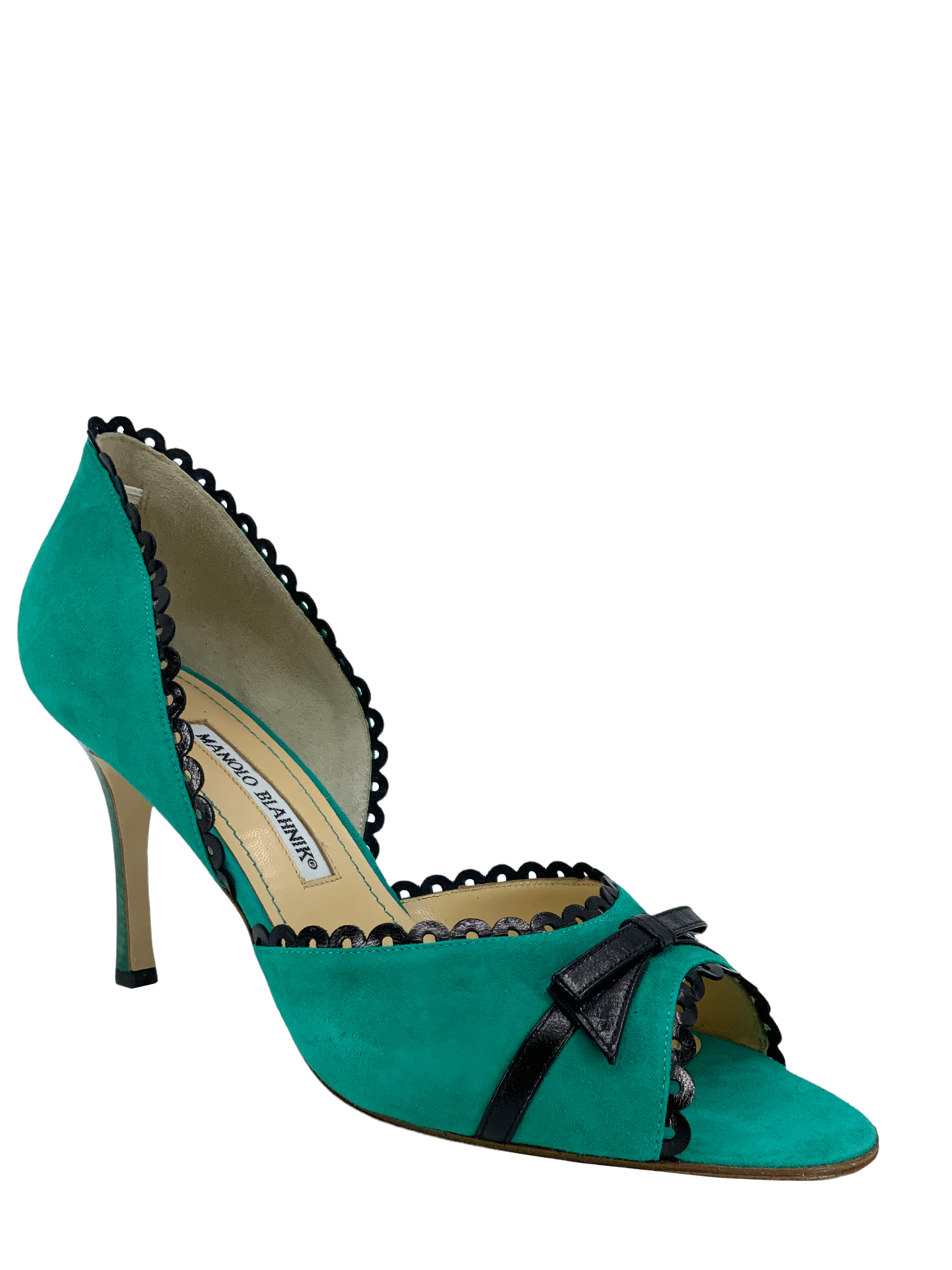 Manolo Blahnik Suede d'Orsay Pumps Women's Size 10.5 - Elegant High Heels for Weddings, Parties & Office Wear