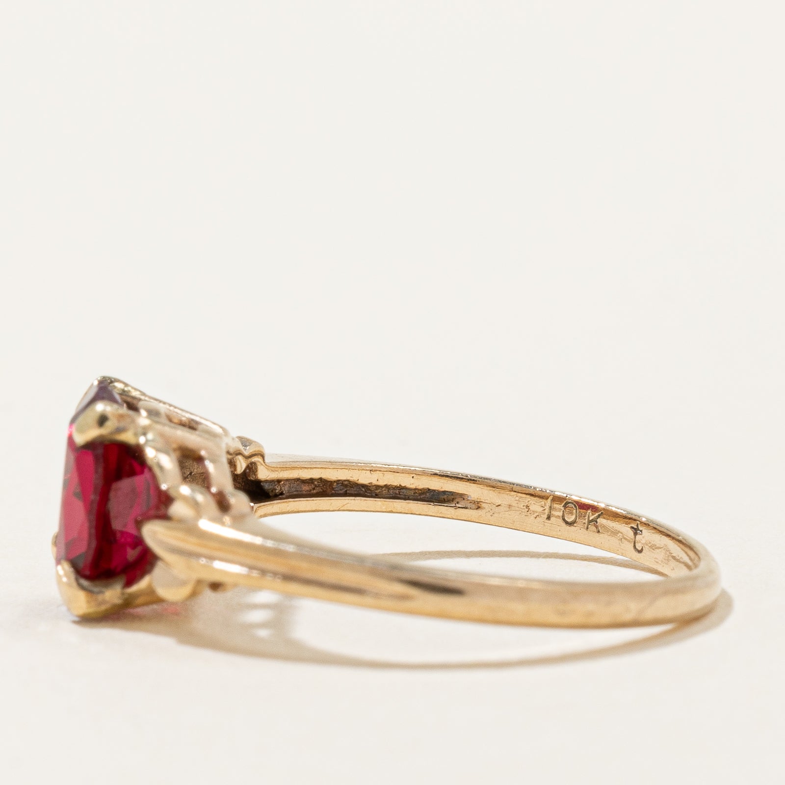 Oval Cut Synthetic Ruby Ring - 0.90ct Gemstone Engagement Ring for Women - Size 3.5 - Perfect for Valentine's Day, Anniversary & Wedding Jewelry Gift