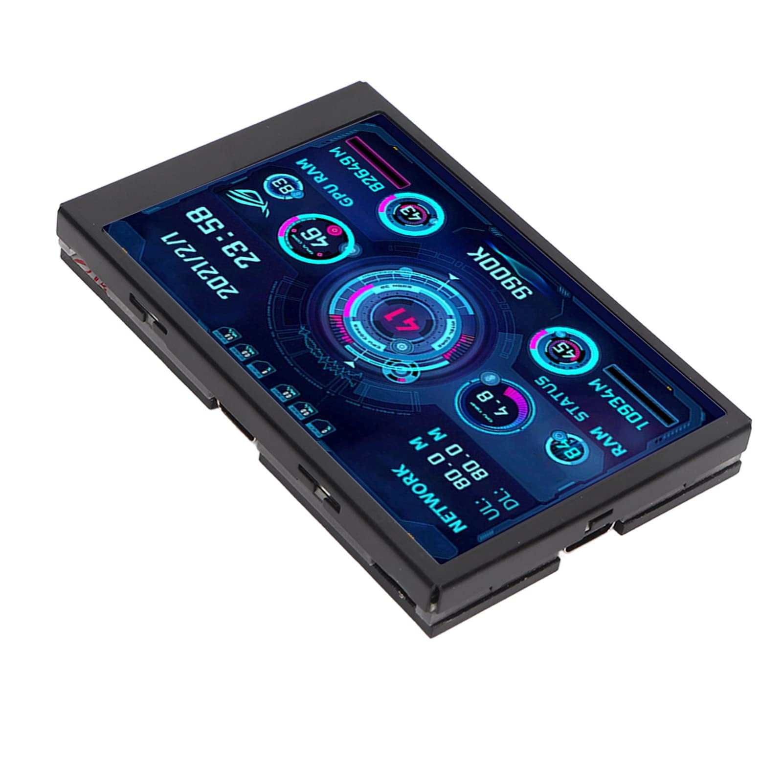 Jectse 3.5 Inch IPS Computer Temperature Monitor - USB C Auto Off Rotatable Display for PC CPU RAM GPU Usage - Full View Desktop Hardware Monitoring Tool (Black) - Perfect for Gaming Rigs, Workstations & Server Rooms