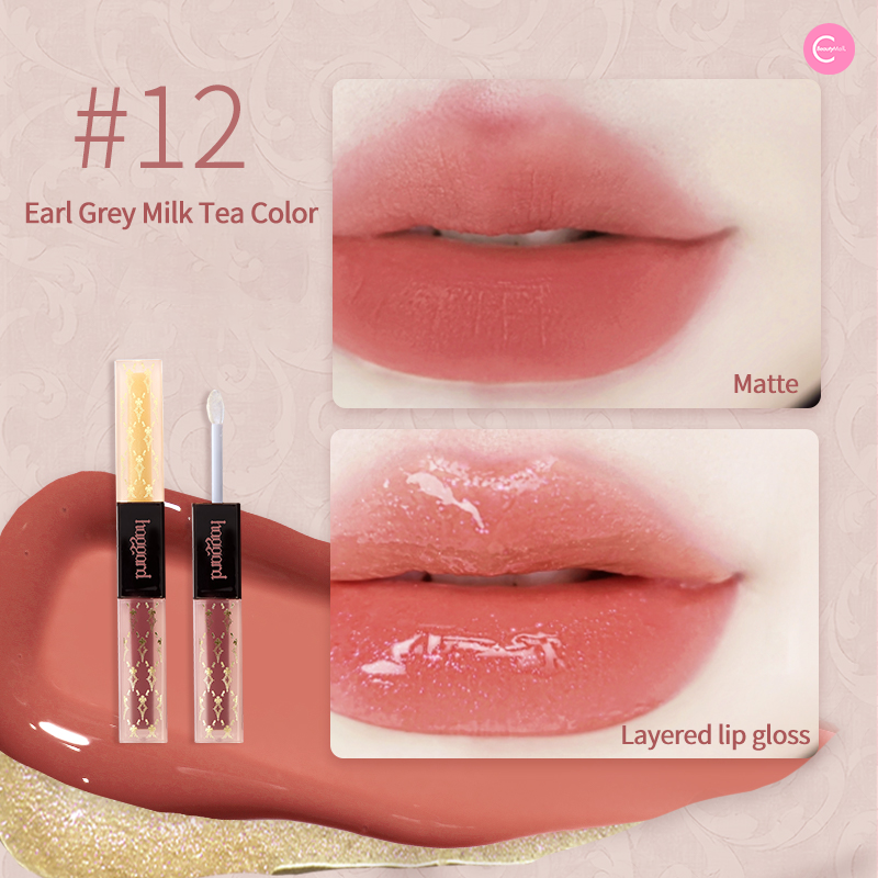 Haggard Dual Ended Glazed Lip Tint - Long Lasting Matte & Glossy Lipstick Set for Day & Night Makeup - Perfect for Date Night, Parties, and Everyday Wear