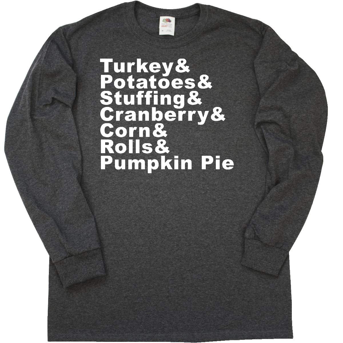 Inktastic Thanksgiving Turkey Potatoes Stuffing Long Sleeve T-Shirt - Festive Holiday Family Dinner Apparel