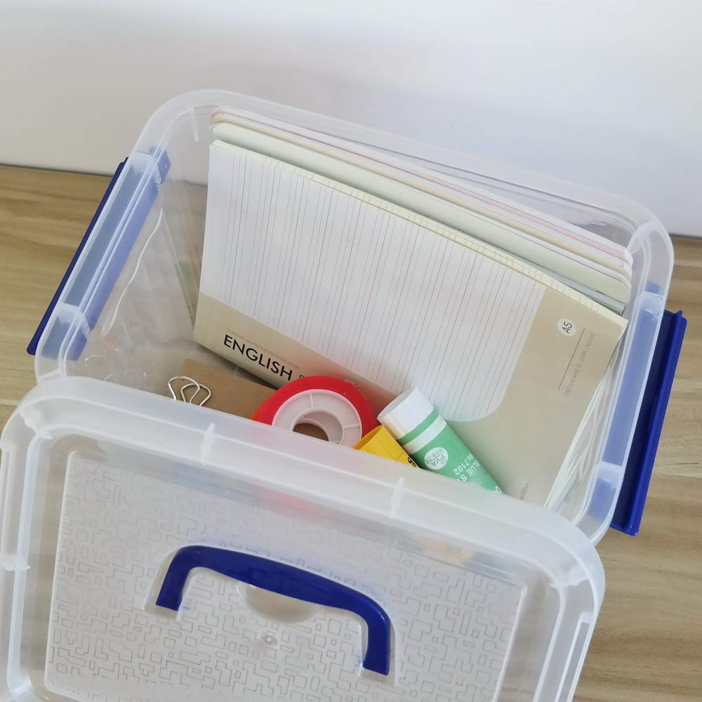 6-Pack 6L Clear Plastic Storage Boxes with Lids - Stackable Organizer Bins for Home, Office, Kitchen & Bathroom Organization