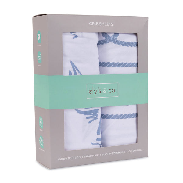 Ely's & Co. Soft 100% Cotton Crib Sheets - 2 Pack Baby Crib Fitted Sheets for Nursery, Breathable & Hypoallergenic - Perfect for Newborns, Toddlers & Daycare Use