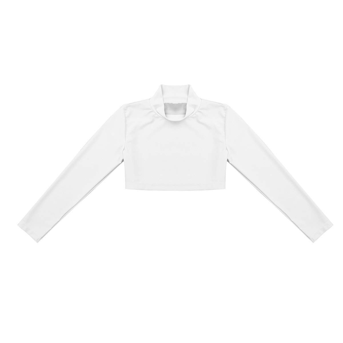 Nikiikoo Girls Long Sleeve Turtleneck Dance Top - Ballet Gymnastics Sports Crop Shirt for Kids - Perfect for Dance Class, Performance & Active Play