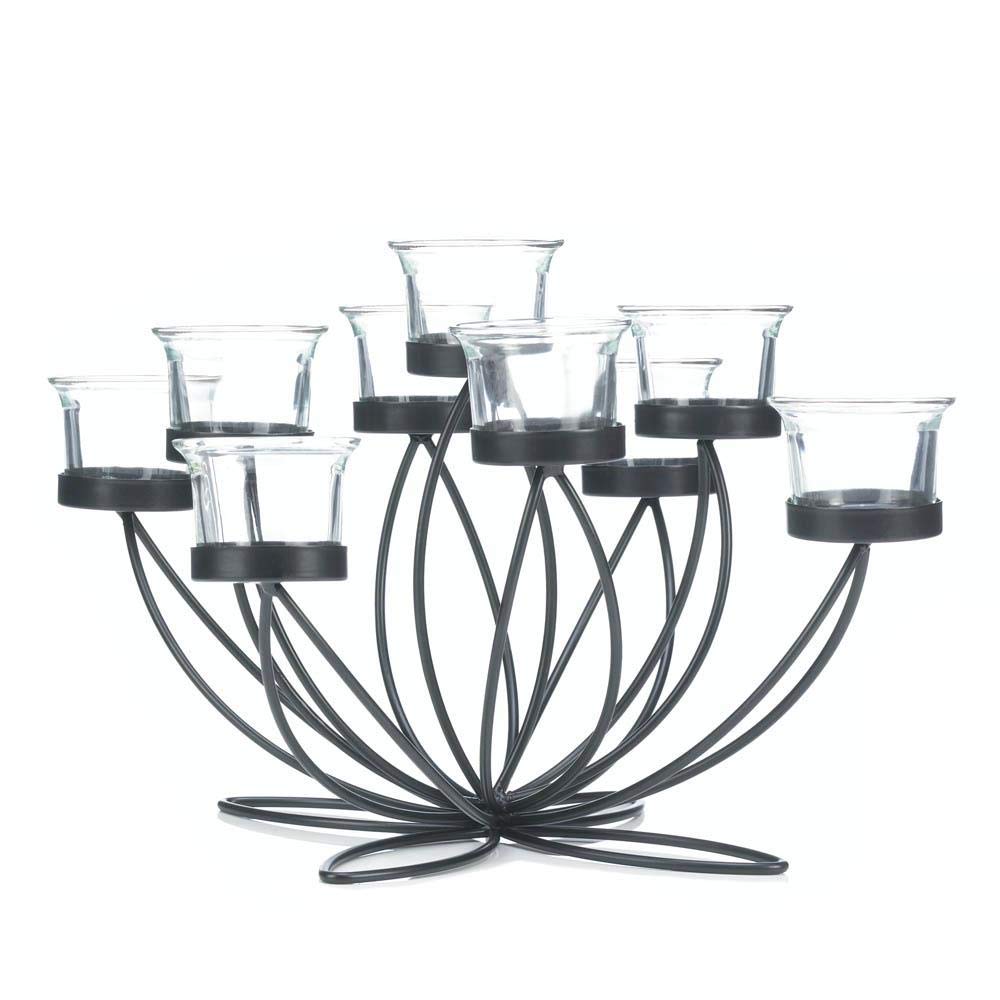 Iron Bloom Candle Holders - Elegant Tabletop Candle Centerpiece for Dining Room, Wedding Decor, and Romantic Home Ambiance