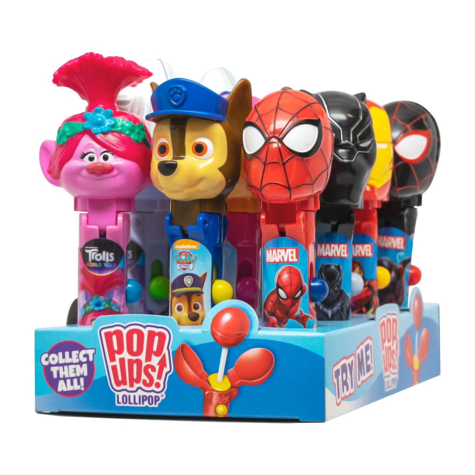 Flix Candy Pop Up Assorted Characters - 42oz Bulk Candy Box (12 Count) | Perfect for Birthday Parties, Halloween Treats & Office Snacks