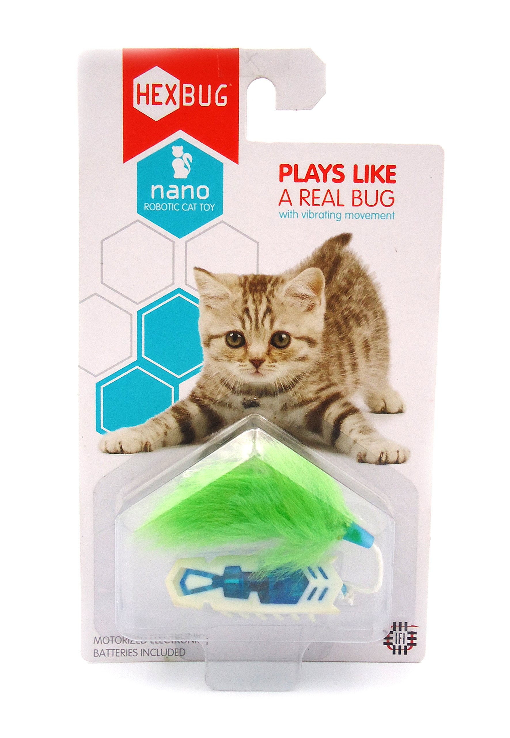 Interactive Nano Robotic Cat Toy for Indoor Play - White & Blue - Smart Electronic Pet Toy for Kittens & Adult Cats - Perfect for Playtime, Exercise & Stress Relief