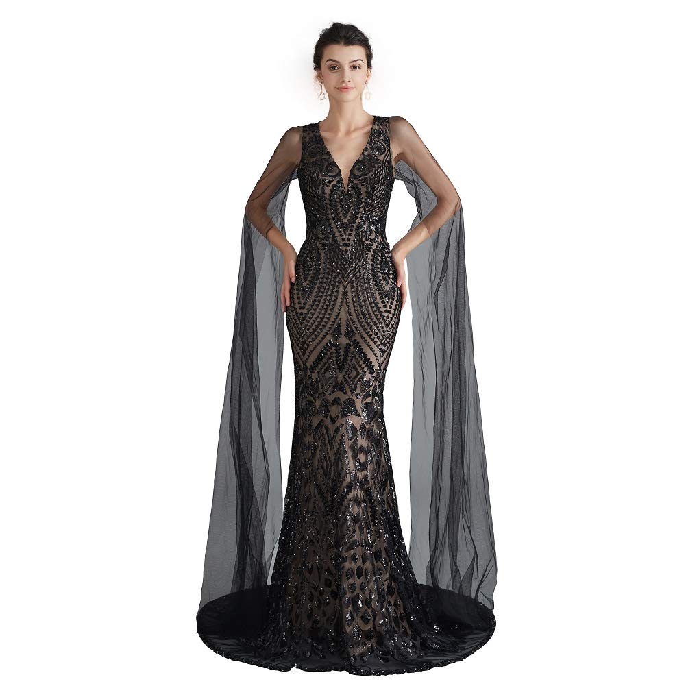 Engerla Sequin Prom Dress - Silver Mermaid Evening Gown with V-Neck for Bridal Party, Homecoming, Pageant & Formal Events | Elegant Maxi Dress for Women