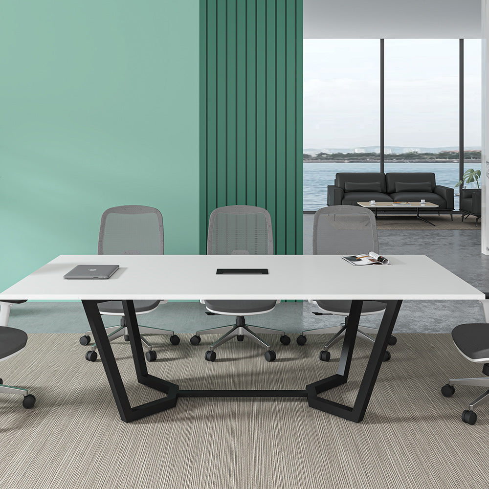 Premium ASPEN Boardroom Conference Table 240cm (8ft) - Modern White Finish for Office Meetings & Corporate Events - Perfect for Executive Offices, Meeting Rooms & Professional Workspaces