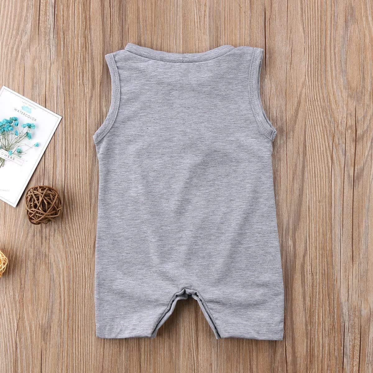 DUBASAM Newborn Infant Baby Boy Sleeveless Short Romper Jumpsuit - Soft Cotton Summer Outfit for Playtime & Photo Shoots