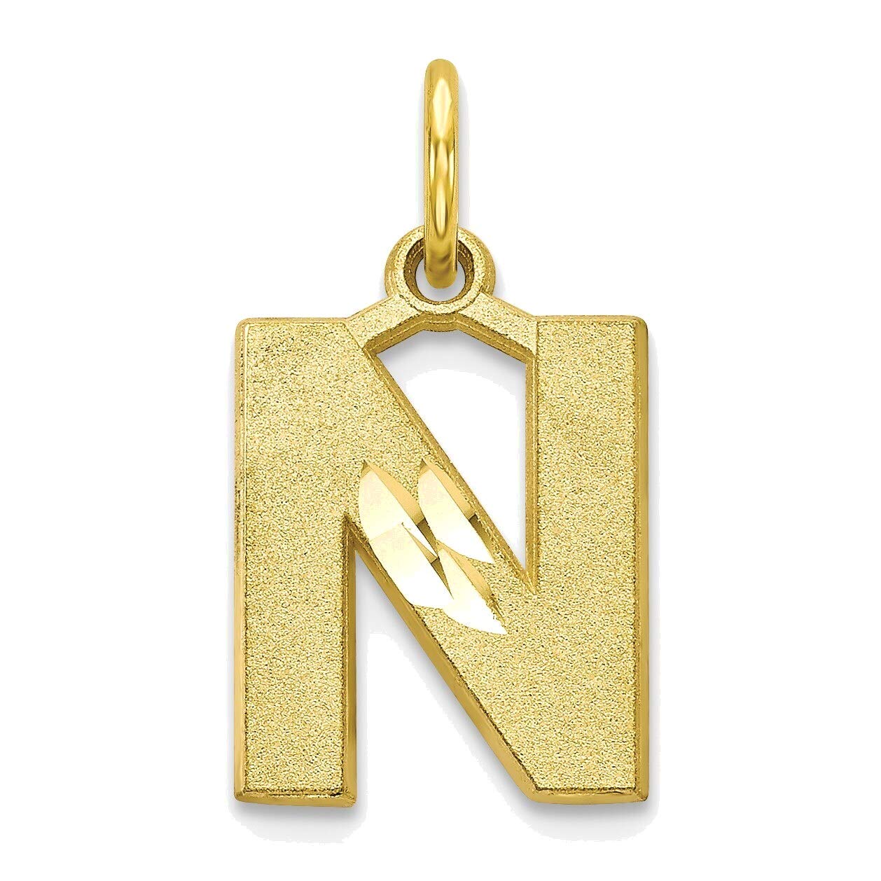 10K Yellow Gold Initial N Charm Necklace for Women - Personalized Name Jewelry Gift for Birthday, Anniversary & Valentine's Day | Elegant Layering Piece for Everyday Wear
