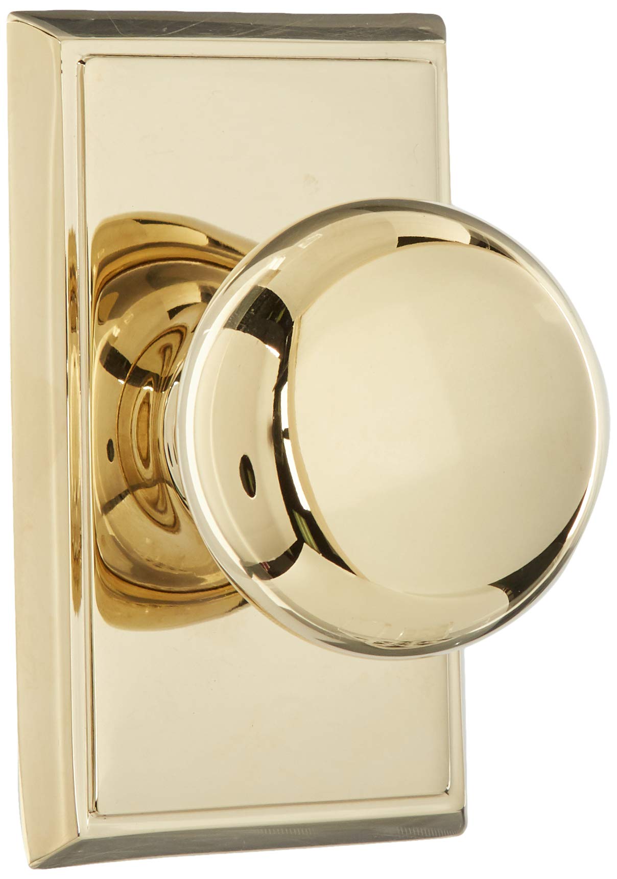 Providence Door Set with Round Brass Knobs - Double Dummy in Polished Brass - Premium Interior Door Hardware for Bedroom, Bathroom & Closet Doors