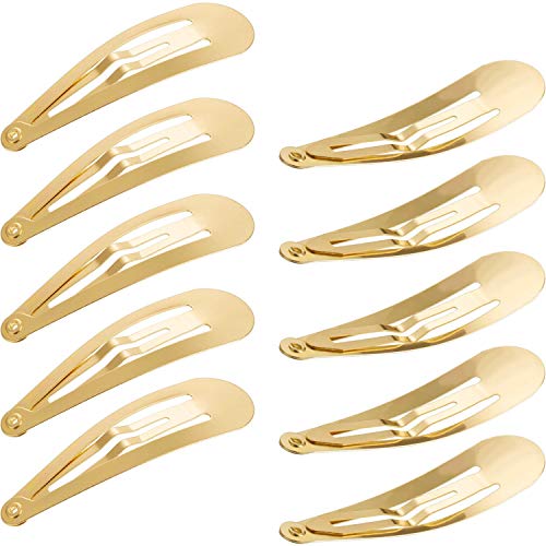 Hotop 50 Pack Snap Hair Clips for Women Girls Kids - 50mm Gold Hair Barrettes for School, Work, Party & Everyday Styling