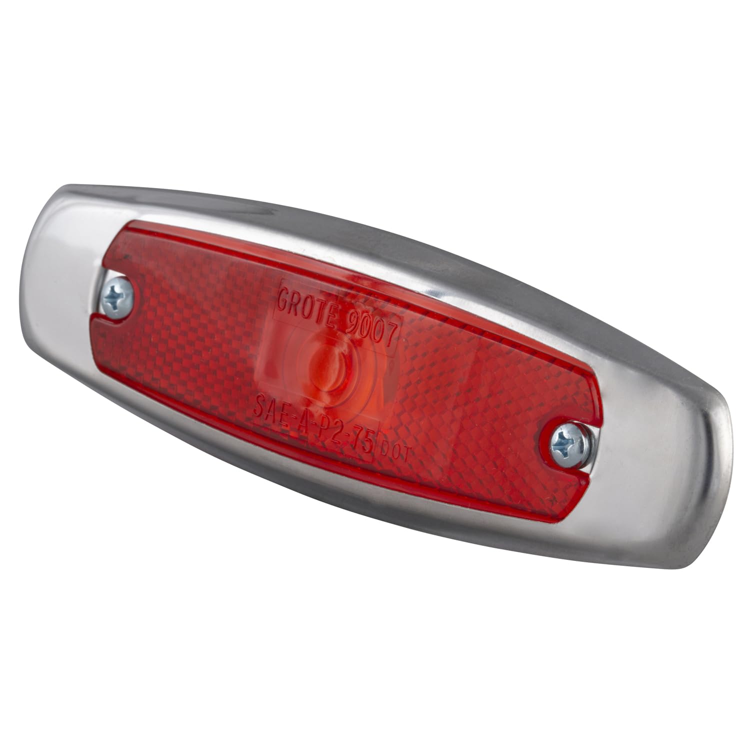 45662 Red Low-Profile Clearance Marker Light with Bezel (Built-in Reflector) - Heavy Duty Truck & Trailer Safety Lighting for Night Visibility